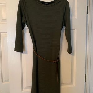 Green dress with belt